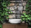 Ceramic tile mural - Ivy on stone wall