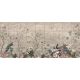 Ceramic tile mural with peacock, tropical birds, butterflies and blooming branches