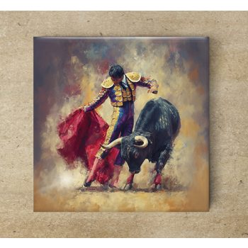 Spanish bullfighter - ceramic tile trivet