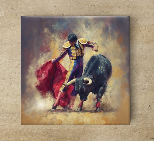 Spanish bullfighter - ceramic tile trivet