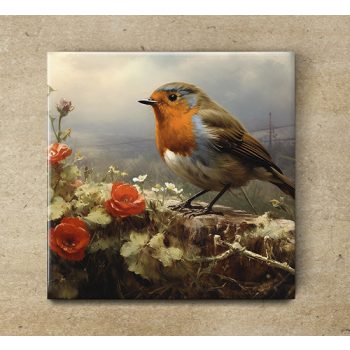 Ceramic tile mural - birds -rusty tail 