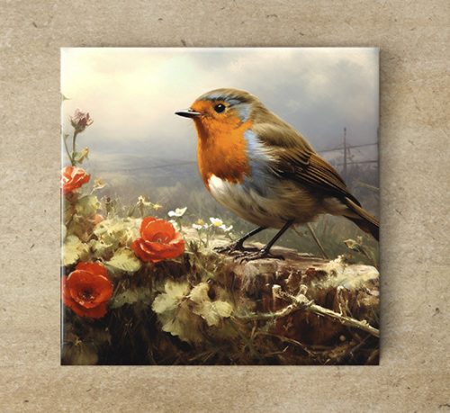 Ceramic tile mural - birds -rusty tail 