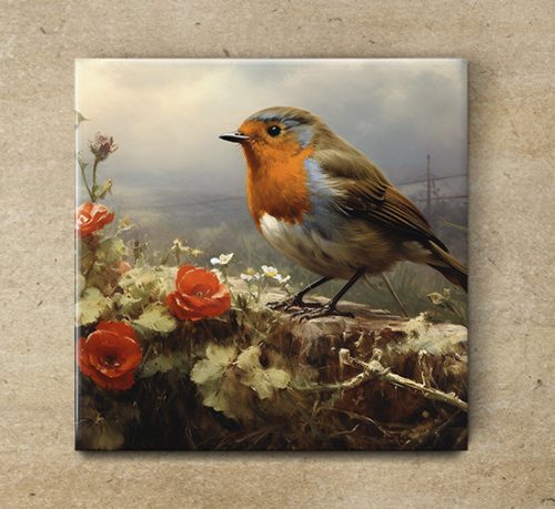 Ceramic tile mural - birds -rusty tail 