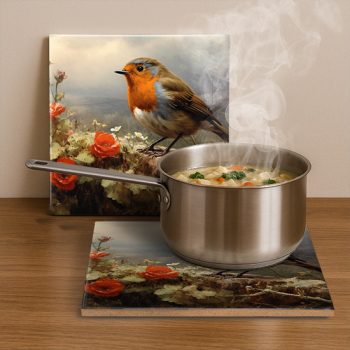 Ceramic tile mural - birds -rusty tail 