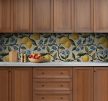 Mediterranean style lemon and forget-me-not decorative tile