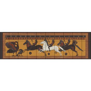 Tile mural - scene of an antique mediterrain culture  Tile mural - scene of an antique mediterrain culture