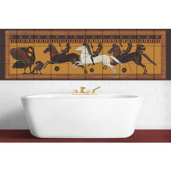 Tile mural - scene of an antique mediterrain culture