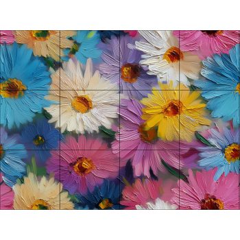 Színes margaréta mintás fali csempe 