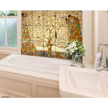 Ceramic tile mural - Klimt: The kiss -