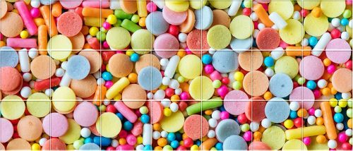 Cukorka mintás dekorcsempe mozaik