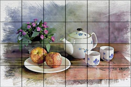 Tea Csendélet III.  - mozaik csempe (120x80 cm)