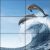 Tile mural - water world - curious dolphins 