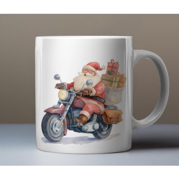 Santa on motorcycle mug