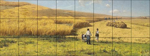 Ceramic tile mural - farmlife idyll