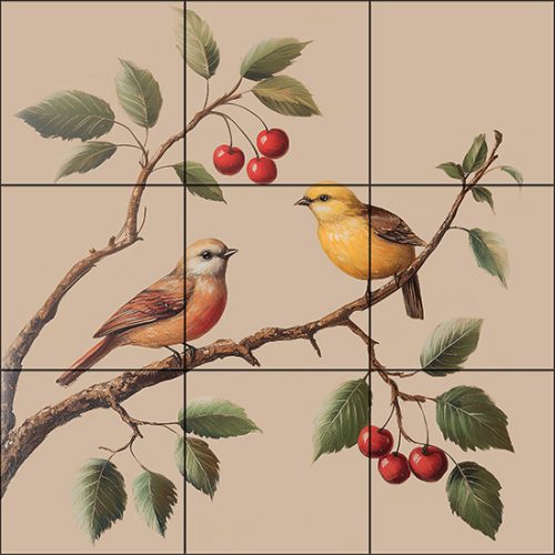 Ceramic tile mural - idyll in the garden