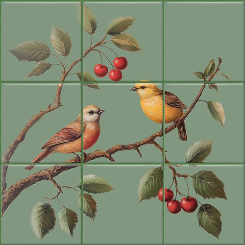 Ceramic tile mural - idyll in the garden