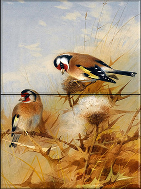 Ceramic tile mural - birds -axis 