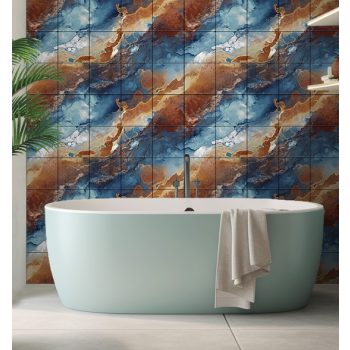 Színes festék mintás fürdőszobai fali csempe 