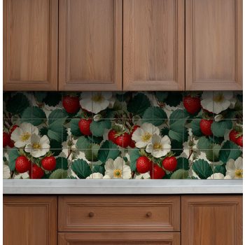 Ceramic tile mural - strawberry