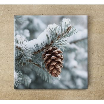 Pine tree with cone - tile trivet