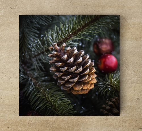 Christmas tree with cone - tile mural