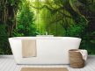 Tropical jungle with lush greenery and forest path – ceramic tile mural