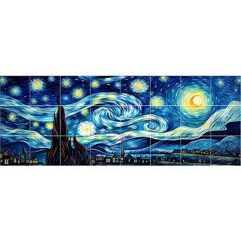 Ceramic tile mural - Van Gogh: Starry night  Ceramic tile mural - Van Gogh: Starry night