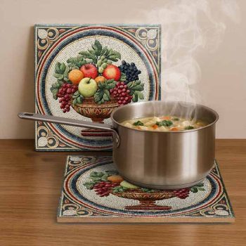 Edényalátét csempe - gyümölcstál mozaik
