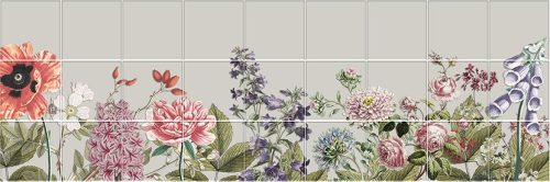 Ceramic tile mural - vintage flowers