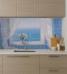 ceramic tile mural window to the sea mediterranean landscape