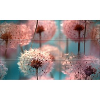 Ceramic tile mural - Butterfly and dandelion  Ceramic tile mural - Butterfly and dandelion