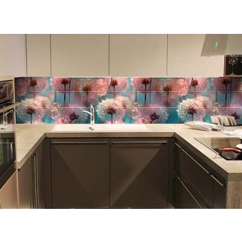 Ceramic tile mural - Butterfly and dandelion