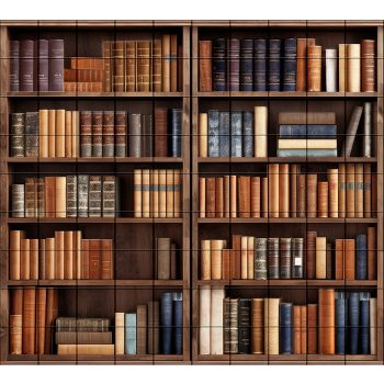 Ceramic tile mural - bookshelf Ceramic tile mural - bookshelf