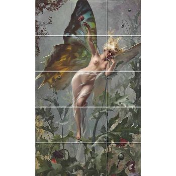 Ceramic tile mural - Poppy Fairy  Ceramic tile mural - Poppy Fairy