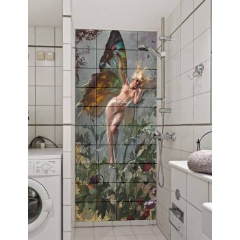 Csempekép mozaik - Pipacstündér (76x45 cm)