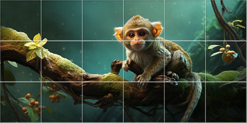 Ceramic tile mural - monkeys