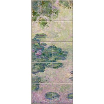 Claude Monet tavirózsák dekorcsempe csempekép vízfelülettel és virágokkal Claude Monet tavirózsák dekorcsempe csempekép vízfelülettel és virágokkal