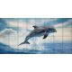 Tile mural - water world - curious dolphins 