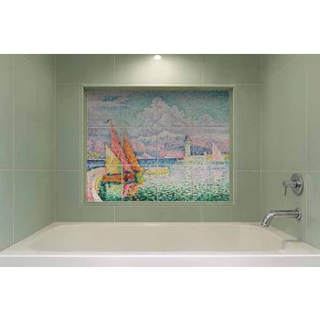 Csempekép Paul Signac Marseille le port festménye után