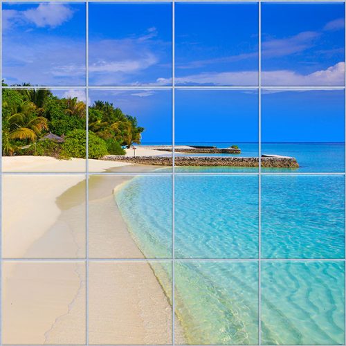 Ceramic tile mural - azure sea 