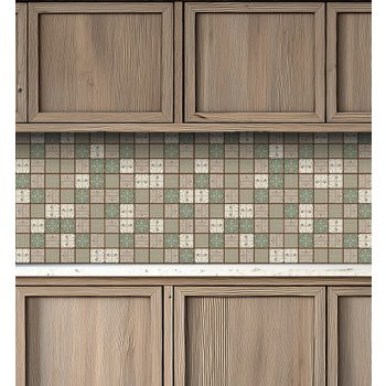 Ceramic tile mural - motif - vintage mosaic  