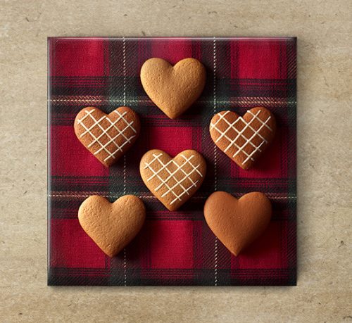 Gingerbread hearts - tile trivet