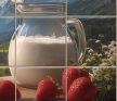 dekorcsempe alpesi reggeli tájkép mintával részlet