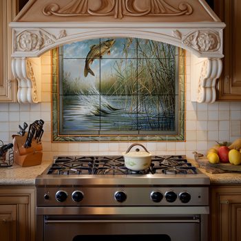 Tile mural - fishes -fishing II.