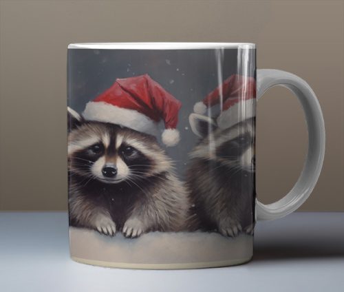 Santa Raccoon mug