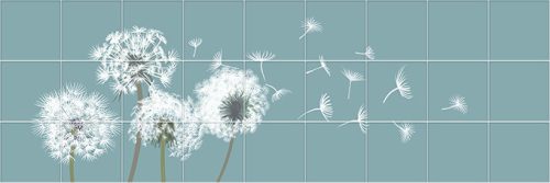 Ceramic tile mural - Butterfly and dandelion 