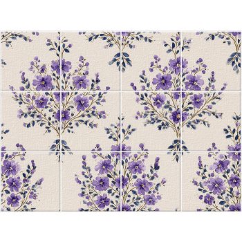 Vintage lavender tile mural Vintage lavender tile mural