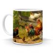 Rooster and chicken mug set of 3 mugs 