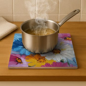 Colorfull Daisy - ceramic tile trivet