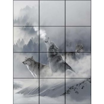 Tile mural - wildlife - wolves Tile mural - wildlife - wolves